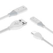 For Apple Pencil 1 USB-C / Type-C to 8 Pin Stylus Charging Cable with Indicator Light, Length:1m(White)