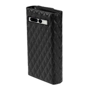 For Google Pixel 7 Pro Zipper Multi-Card Wallet Rhombic Leather Phone Case(Black)