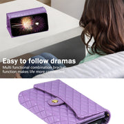 For Google Pixel 6a Zipper Multi-Card Wallet Rhombic Leather Phone Case(Purple)
