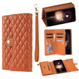 For Google Pixel 6a Zipper Multi-Card Wallet Rhombic Leather Phone Case(Brown) - free shipping - PMC TechLife - Order now!