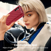 For Samsung Galaxy S24+ 5G Zipper Multi-Card Wallet Rhombic Leather Phone Case(Red)