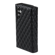 For Samsung Galaxy S24 5G Zipper Multi-Card Wallet Rhombic Leather Phone Case(Black)