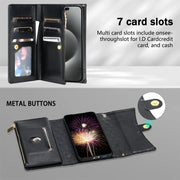 For Samsung Galaxy S24 5G Zipper Multi-Card Wallet Rhombic Leather Phone Case(Black)