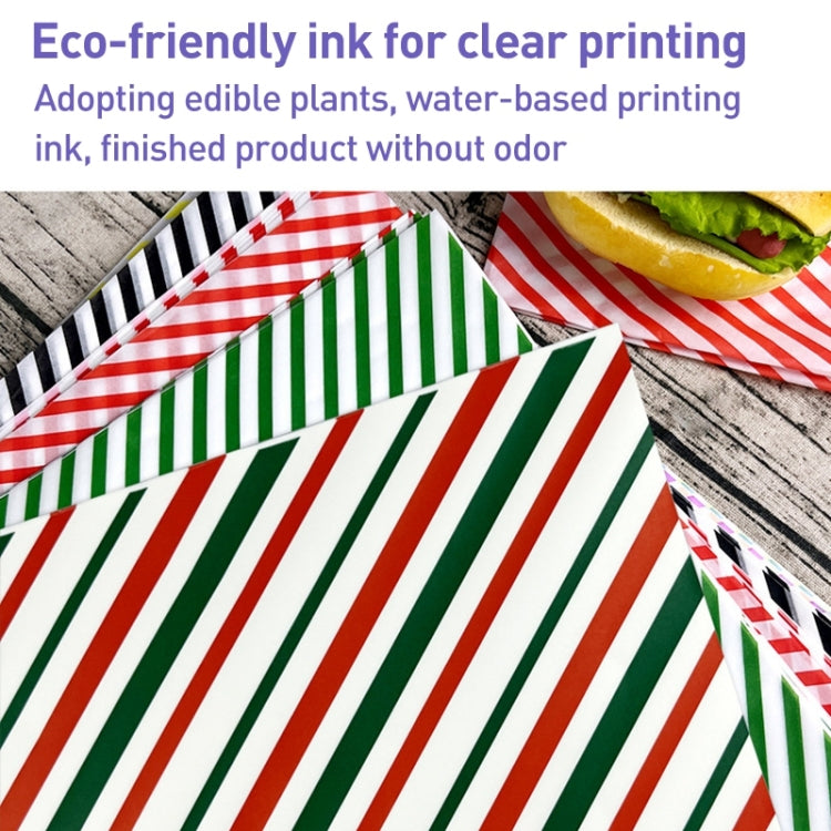 100sheets / Pack Striped Baking Greaseproof Paper Food Placemat Paper, size: 30x30cm(Pink)
