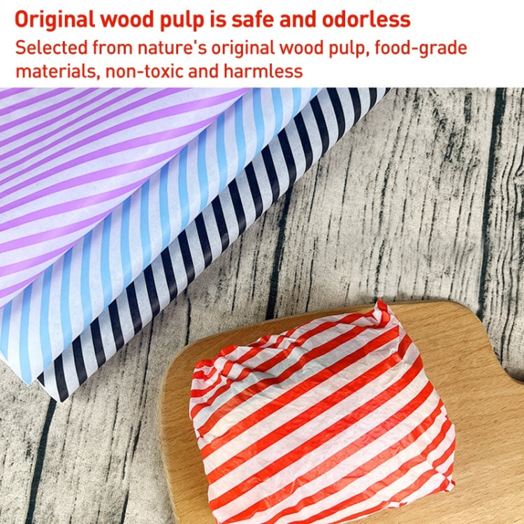 100sheets / Pack Striped Baking Greaseproof Paper Food Placemat Paper, size: 30x30cm(Black)