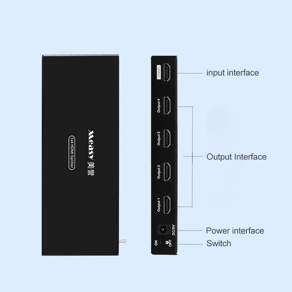 Measy SPH104 1 to 4 4K HDMI 1080P Simultaneous Display Splitter(UK Plug)