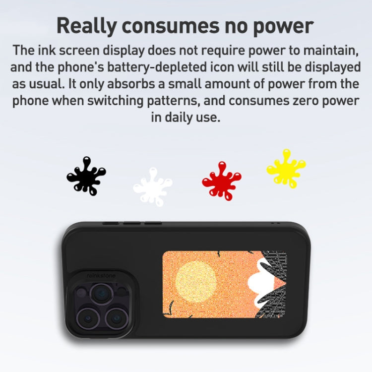 For iPhone 14 Pro Max NFC Four-Color E-ink Screen DIY Phone Case(Black)