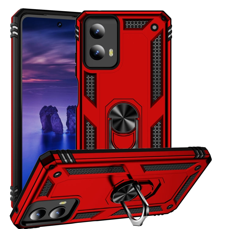 For Motorola Moto G Play 5G 2024 Shockproof TPU + PC Phone Case with Holder(Red)