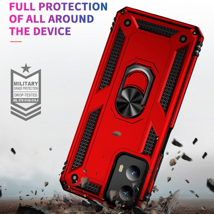 For Motorola Moto G Play 5G 2024 Shockproof TPU + PC Phone Case with Holder(Red)