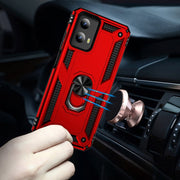 For Motorola Moto G Play 5G 2024 Shockproof TPU + PC Phone Case with Holder(Red)