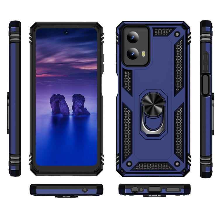 For Motorola Moto G Play 5G 2024 Shockproof TPU + PC Phone Case with Holder(Blue)