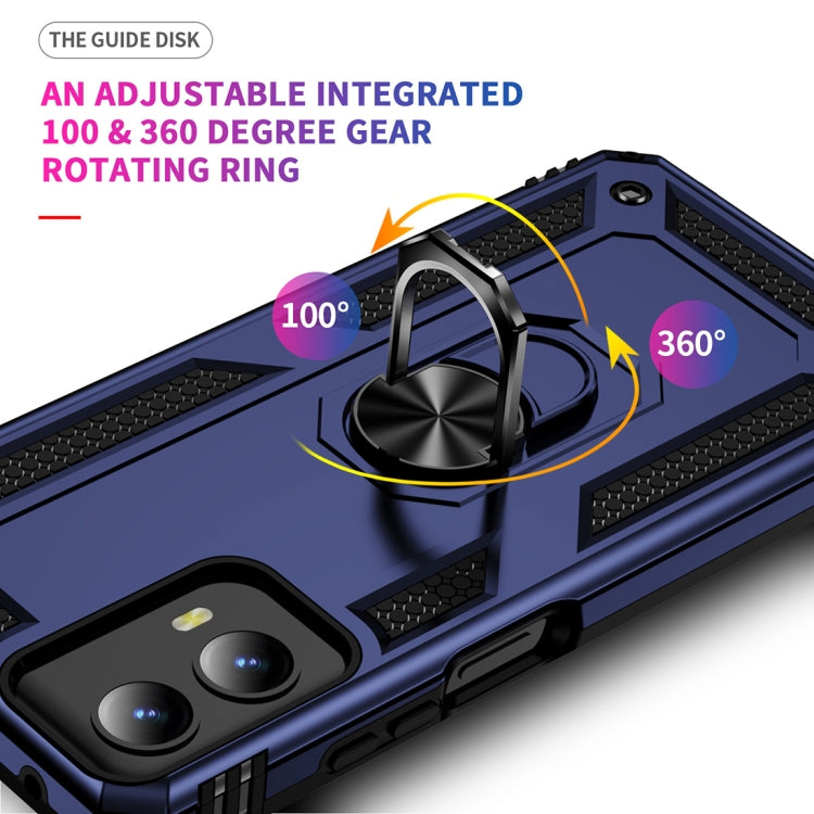 For Motorola Moto G Play 5G 2024 Shockproof TPU + PC Phone Case with Holder(Blue)