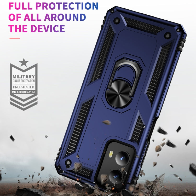 For Motorola Moto G Play 5G 2024 Shockproof TPU + PC Phone Case with Holder(Blue)