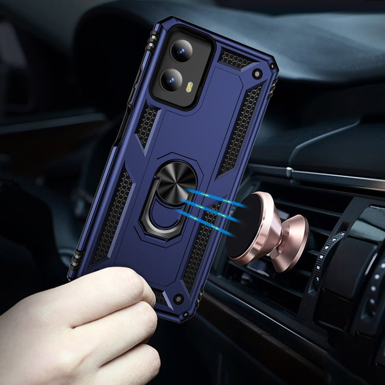 For Motorola Moto G Play 5G 2024 Shockproof TPU + PC Phone Case with Holder(Blue)