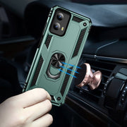 For Motorola Moto G Play 5G 2024 Shockproof TPU + PC Phone Case with Holder(Dark Green)