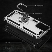 For Motorola Moto G Play 5G 2024 Shockproof TPU + PC Phone Case with Holder(Silver)