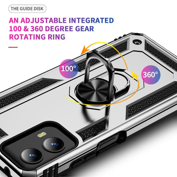 For Motorola Moto G Play 5G 2024 Shockproof TPU + PC Phone Case with Holder(Silver)