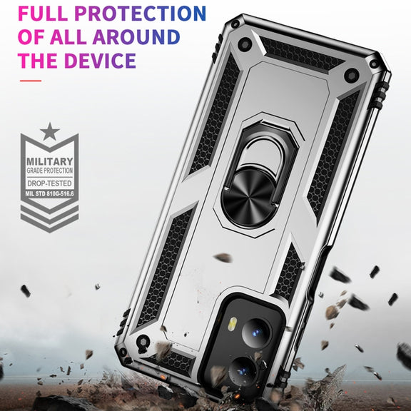 For Motorola Moto G Play 5G 2024 Shockproof TPU + PC Phone Case with Holder(Silver)