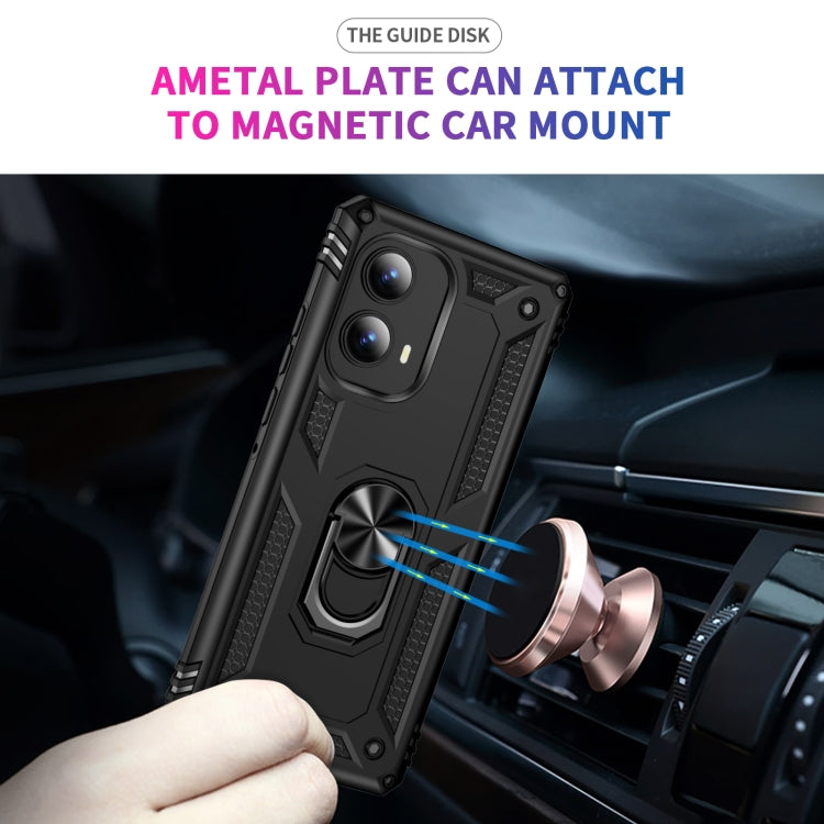 For Motorola Edge 2024 Shockproof TPU + PC Phone Case with Holder(Black)
