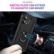 For Motorola Edge 2024 Shockproof TPU + PC Phone Case with Holder(Black)