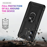 For Motorola Edge 2024 Shockproof TPU + PC Phone Case with Holder(Black)