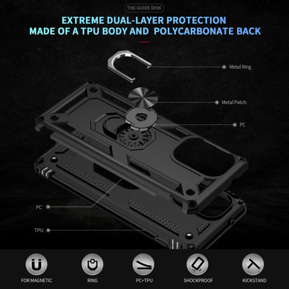 For Motorola Edge 2024 Shockproof TPU + PC Phone Case with Holder(Black)