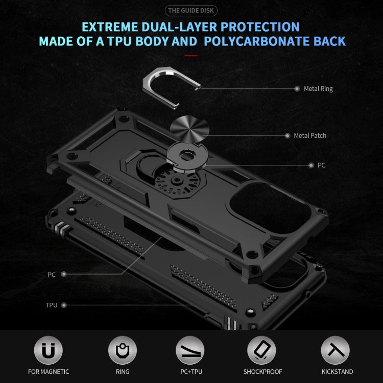 For Motorola Edge 2024 Shockproof TPU + PC Phone Case with Holder(Black)
