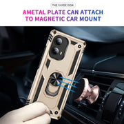 For Motorola Edge 2024 Shockproof TPU + PC Phone Case with Holder(Gold)
