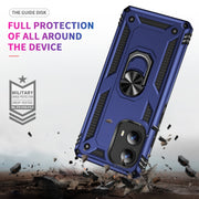 For Motorola Edge 2024 Shockproof TPU + PC Phone Case with Holder(Blue)