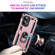 For Motorola Edge 2024 Shockproof TPU + PC Phone Case with Holder(Rose Gold)