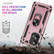 For Motorola Edge 2024 Shockproof TPU + PC Phone Case with Holder(Rose Gold)