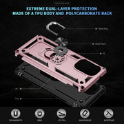 For Motorola Edge 2024 Shockproof TPU + PC Phone Case with Holder(Rose Gold)