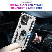 For Motorola Edge 2024 Shockproof TPU + PC Phone Case with Holder(Silver)