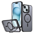 For iPhone 15 Metal Invisible Camera Holder MagSafe Magnetic Phone Case(Black) - iPhone 15 Cases by PMC TechLife | Online Shopping South Africa | PMC TechLife