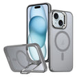 For iPhone 15 Metal Invisible Camera Holder MagSafe Magnetic Phone Case(Grey) - iPhone 15 Cases by PMC TechLife | Online Shopping South Africa | PMC TechLife