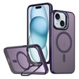 For iPhone 15 Plus Metal Invisible Camera Holder MagSafe Magnetic Phone Case(Purple) - iPhone 15 Plus Cases by PMC TechLife | Online Shopping South Africa | PMC TechLife