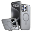For iPhone 15 Pro Metal Invisible Camera Holder MagSafe Magnetic Phone Case(Grey) - iPhone 15 Pro Cases by PMC TechLife | Online Shopping South Africa | PMC TechLife