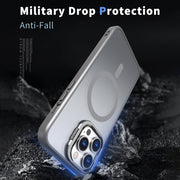 For iPhone 14 Pro Max Metal Invisible Camera Holder MagSafe Magnetic Phone Case(Grey)