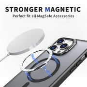 For iPhone 14 Pro Metal Invisible Camera Holder MagSafe Magnetic Phone Case(Black)