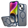 For iPhone 14 Plus Metal Invisible Camera Holder MagSafe Magnetic Phone Case(Blue) - free shipping - PMC TechLife - Order now!