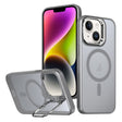 For iPhone 14 Metal Invisible Camera Holder MagSafe Magnetic Phone Case(Grey) - iPhone 14 Cases by PMC TechLife | Online Shopping South Africa | PMC TechLife