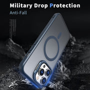 For iPhone 13 Pro Metal Invisible Camera Holder MagSafe Magnetic Phone Case(Blue)