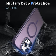 For iPhone 12 Pro Max Metal Invisible Camera Holder MagSafe Magnetic Phone Case(Purple)
