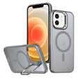 For iPhone 12 Metal Invisible Camera Holder MagSafe Magnetic Phone Case(Grey) - iPhone 12 / 12 Pro Cases by PMC TechLife | Online Shopping South Africa | PMC TechLife