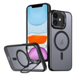 For iPhone 11 Metal Invisible Camera Holder MagSafe Magnetic Phone Case(Black) - iPhone 11 Cases by PMC TechLife | Online Shopping South Africa | PMC TechLife