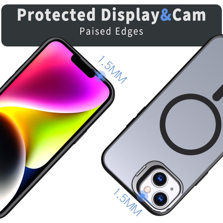 For iPhone 11 Metal Invisible Camera Holder MagSafe Magnetic Phone Case(Black)