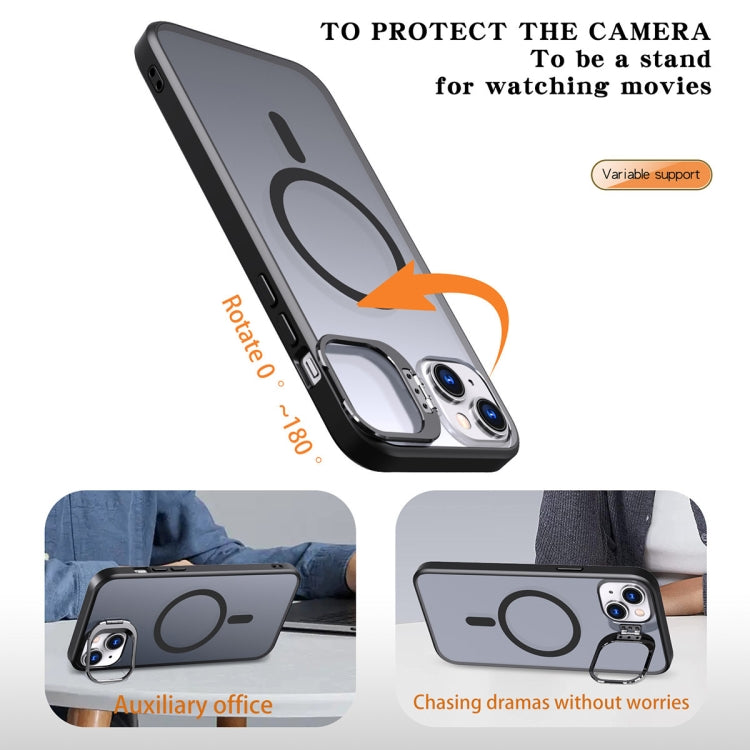 For iPhone 11 Metal Invisible Camera Holder MagSafe Magnetic Phone Case(Black)
