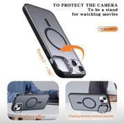 For iPhone 11 Metal Invisible Camera Holder MagSafe Magnetic Phone Case(Black)