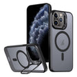 For iPhone 11 Pro Metal Invisible Camera Holder MagSafe Magnetic Phone Case(Black) - iPhone 11 Pro Cases by PMC TechLife | Online Shopping South Africa | PMC TechLife | Buy Now Pay Later Mobicred