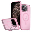 For iPhone 11 Pro Max Metal Invisible Camera Holder MagSafe Magnetic Phone Case(Pink) - iPhone 11 Pro Max Cases by PMC TechLife | Online Shopping South Africa | PMC TechLife